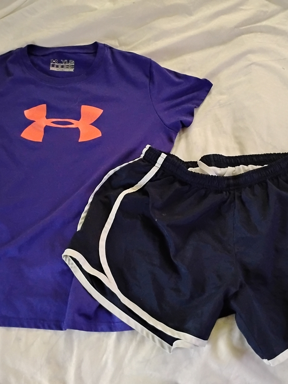 Nike Kids Navy Blue Swim Trunks with White Trim